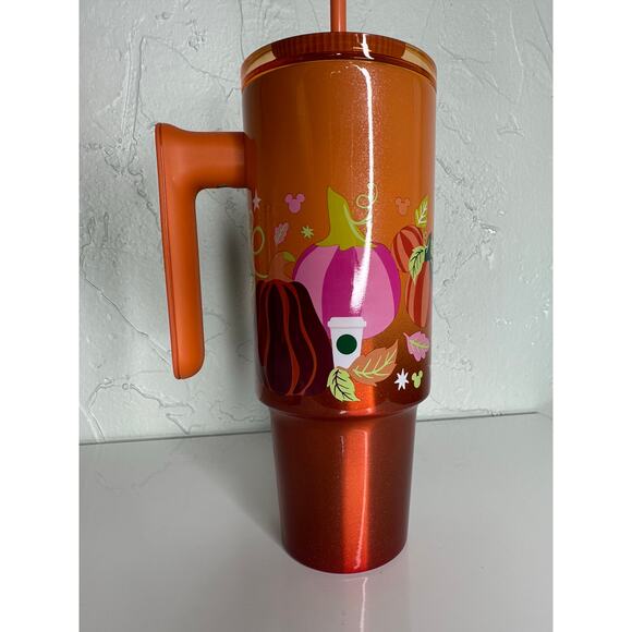 Disney Parks x Starbucks Mickey Pumpkin PSL Handle Tumbler 2025 - Picture 3 of 4